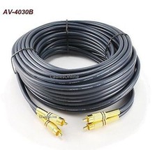 30ft 2-RCA to 2-RCA Gold-Plated Male to Male DJ/Mixer/Stereo System Audio Cable