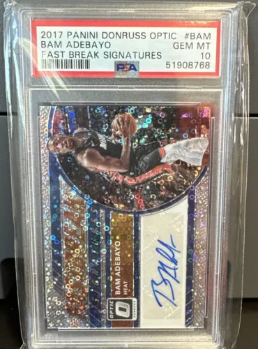 2017 Panini Donruss Optic Fast Break Bam Adebayo Auto PSA 10