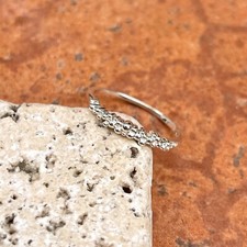 Sterling Silver Scattered Bead 3D Design Thin Band Ring Size 7 NEW