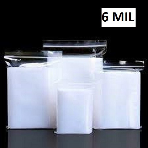 3x5 to 24x24 Clear HD Zip Seal Lock Top Reclosable Poly 6 Mil Bags 6Mil - Picture 1 of 13