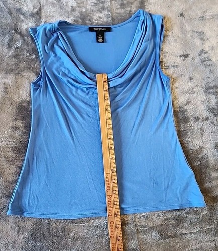 White House Black Market blu senza maniche collo cappuccio taglia XSmall - Foto 5 di 7