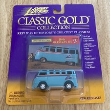 Johnny Lightning Volkswagen Bus Classic Gold Rare Aqua 1960 s Playing Mantis