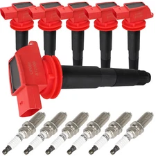 6Pcs Ignition Coil and Spark Plug For 2011-2016 Porsche Panamera 3.6L V6 UF660