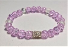 Lavender Minimalist Beaded Bracelet-7.5 inch Stretchy