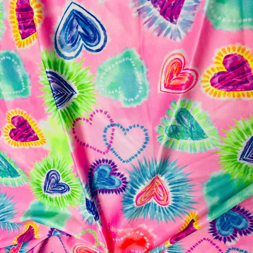 Valentine Hearts Print Spandex 4-Way Stretch Fabric 60"wide Swimsuit By the Yard - Image 3 of 4