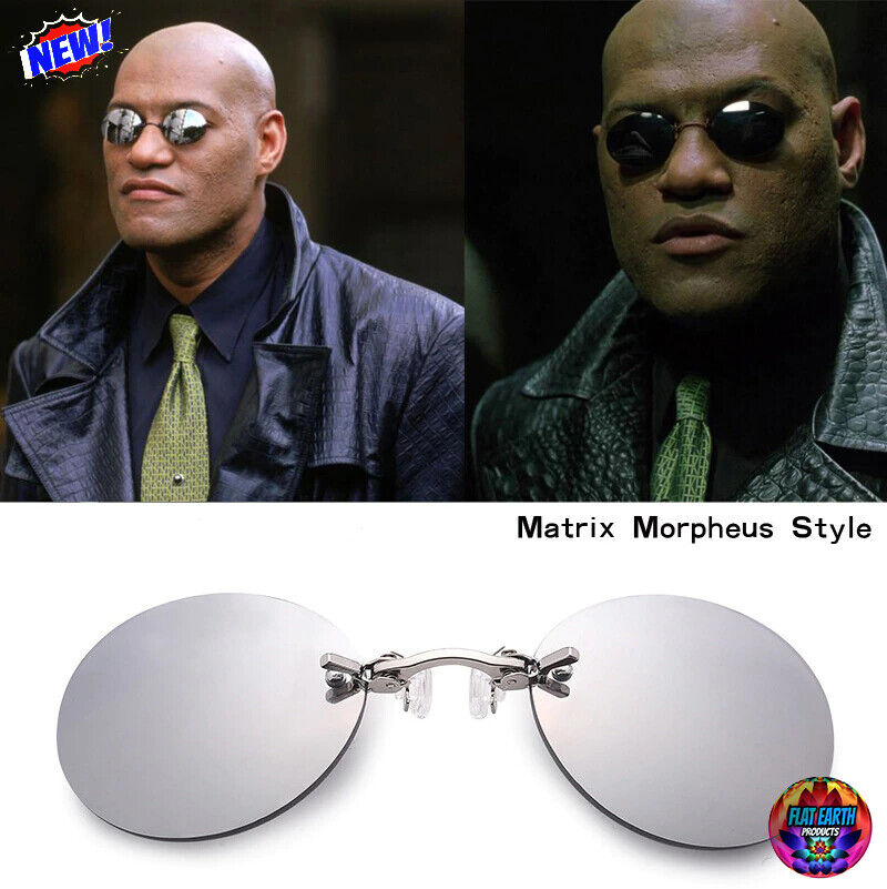 Clip On Nose Round Rimless Morpheus Sunglasses Matrix Men Oval Glasses  1990's HQ | eBay