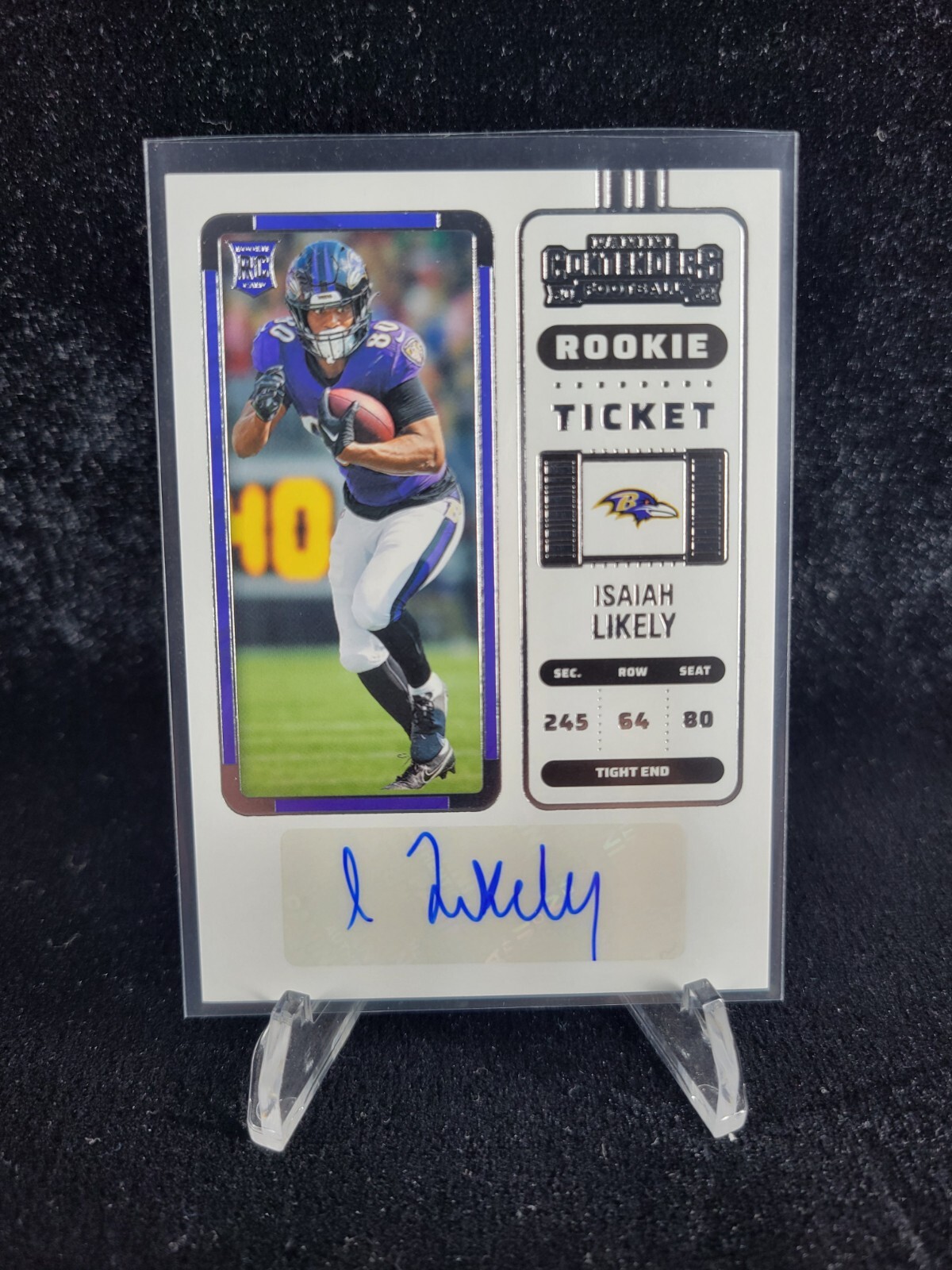 ISAIAH LIKELY ROOKIE TICKET AUTO - 2022 PANINI CONTENDERS #216 - RC RAVENS