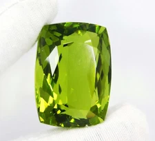 112.65 Ct Natural Green Peridot Cushion Cut Certified Loose Gemstone