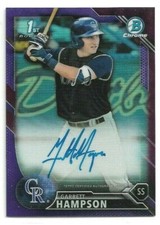 Garrett Hampson 2016 Bowman Chrome 1st Bowman PURPLE AUTO RC /250 Rockies