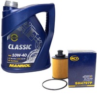 MotoröL Set 10W-40 5 Liter + ÖLfilter SH 4797 P FüR Suzuki Splash Swift III