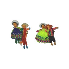 Vintage Handmade Worry Doll Couple Pin Brooch...