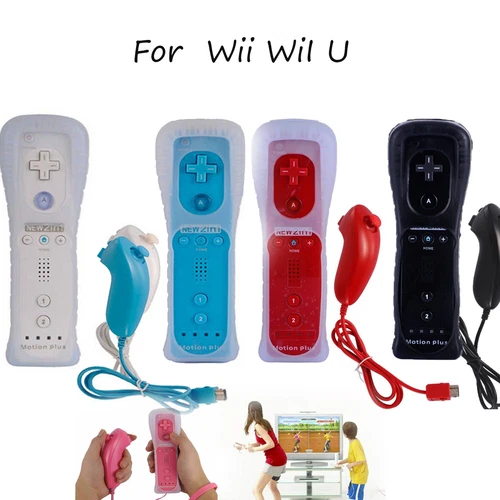 Built in Motion Plus Remote Controller &Nunchuck for Nintendo Wii /Wii U Console