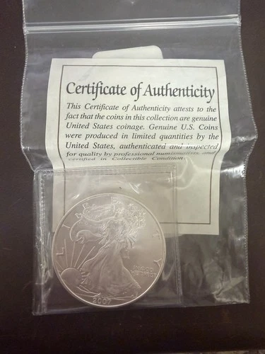 2007 American Eagle Silver Dollar 1oz Fine Silver