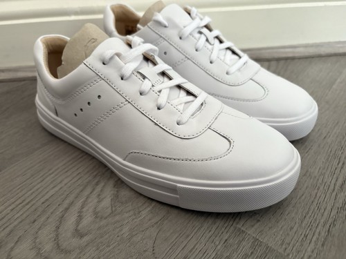 Clarks Makea Court Women’s White Soft Leather Trainers - Size UK 4 - New In Box - Picture 2 of 11
