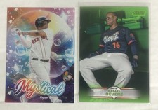 Rafael Devers Lot (2) 2024 Topps Update Mystical & 2025 Stadium Club Lime Green