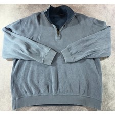 Pendleton Mens XL Quarter Zip Pullover Sweater Faded Blue Gray Rib Knit Collar