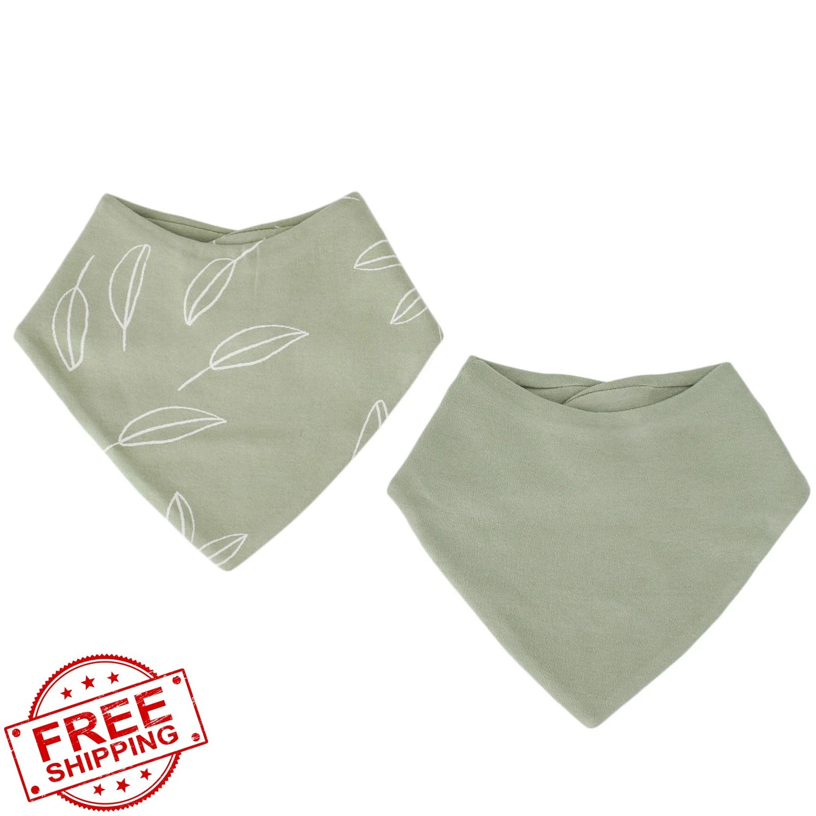Woolino Merino Wool Baby Bibs 2 Pack Absorbent Bandana Cotton Inner