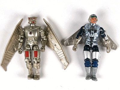 Vintage Captain Power Lot Soaron Sky Sentry Major Hawk Figure Wings Mattel 1986