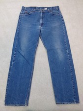 VINTAGE 90s Levi's 505 Relaxed Fit Tapered Leg Orange Tab Denim Jeans 39x31