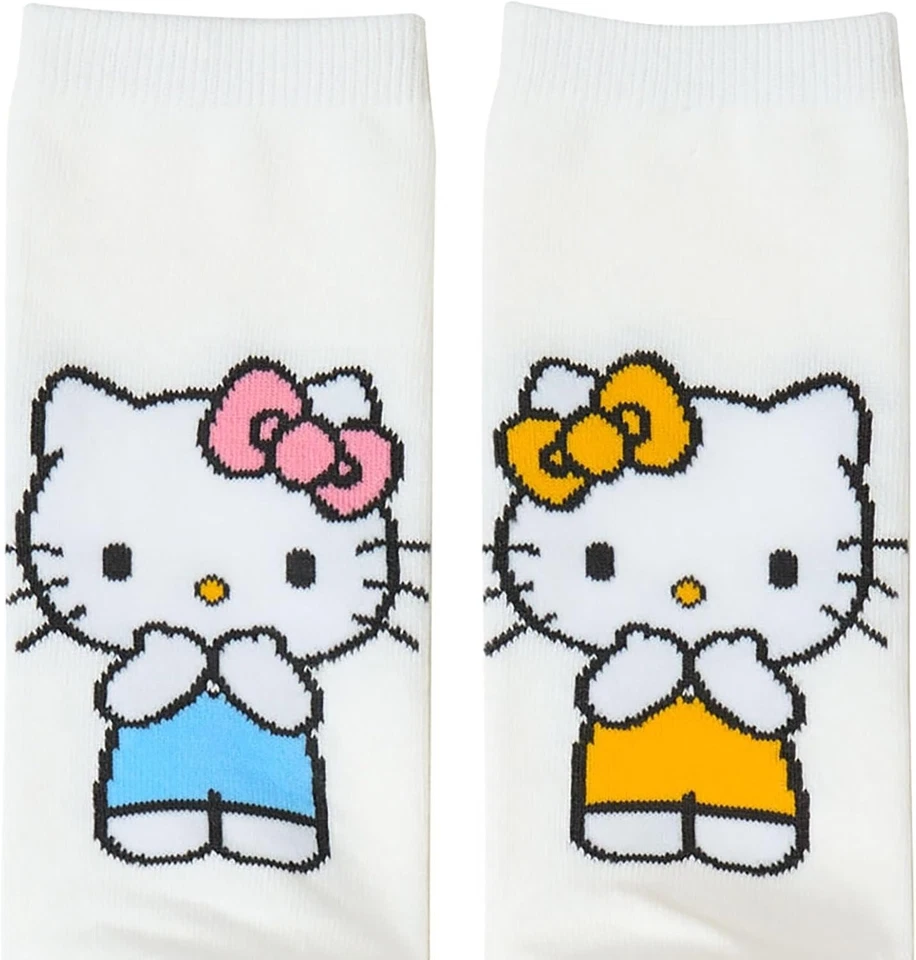 Meias Character Sanrio Hello Kitty comprimento da tripulação JPN tamanho 23–25,5cm EUA tamanho 9–11 - Imagem 3 de 4