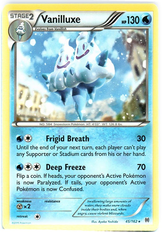 Vanilluxe - 45/162 - Rare (Damaged) BREAKThrough - Water Pokémon
