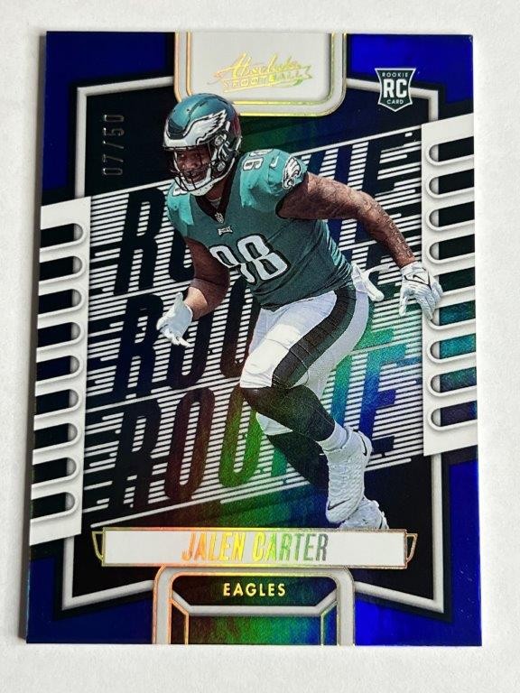 2023 Panini Absolute #107 Jalen Carter #/50 Philadelphia Eagles Spectrum Blue