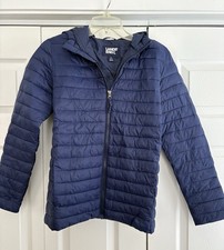 Lands End Girl  s Blue FeatherFree Insulated Puffer Coat. Sz L-14/16.