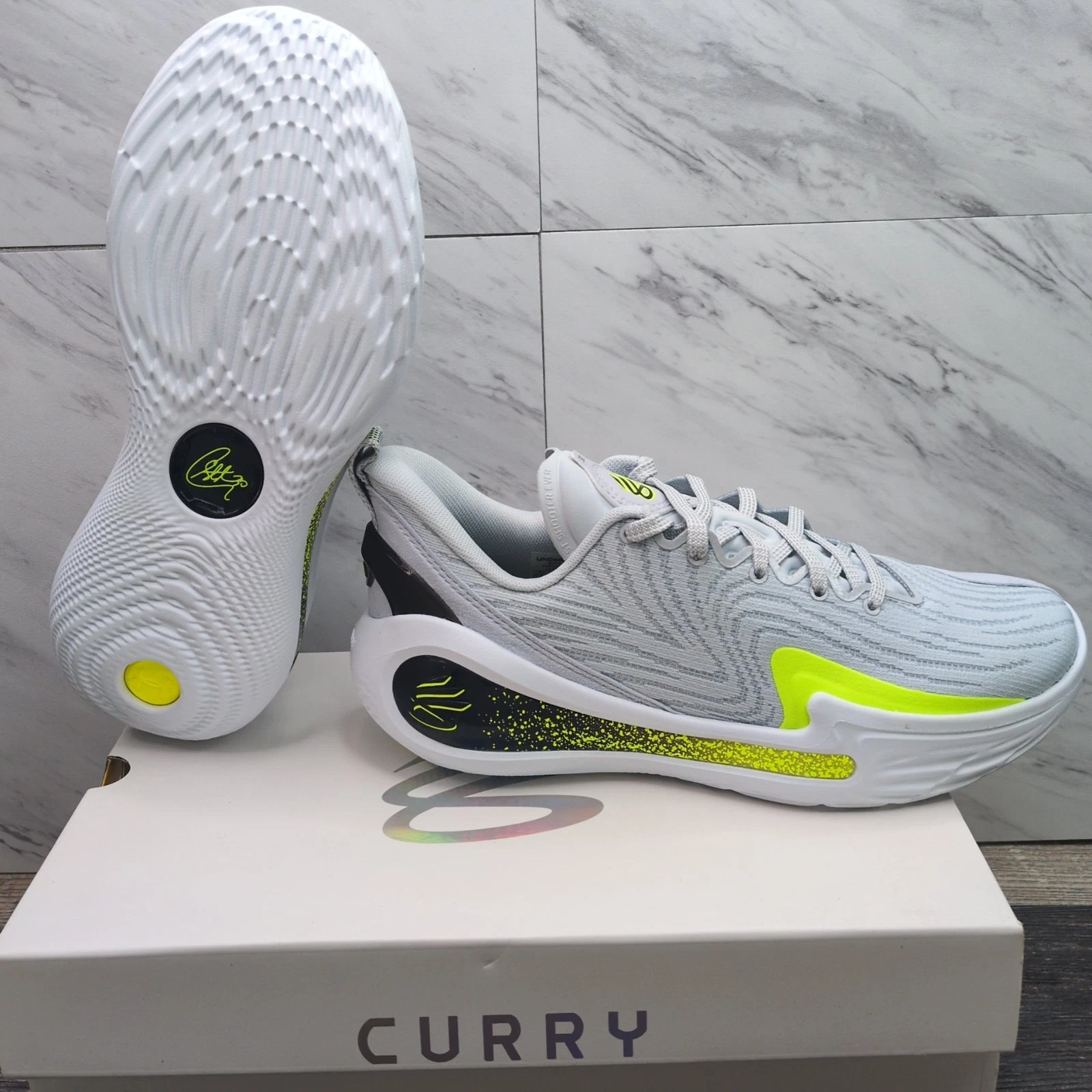 New Under Armour Curry 12 Men's Size 9 ‘Gravity’ Grey Black Basketball Sneakers