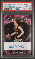 2024 Prizm Draft Picks Caitlin Clark Rookie RC Purple Ice Autograph /99 PSA 10