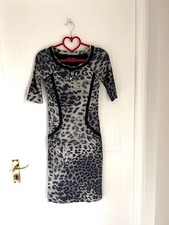 Marc Cain Women's Bodycon Dress Blue Animal Print, Size N2 UK 10