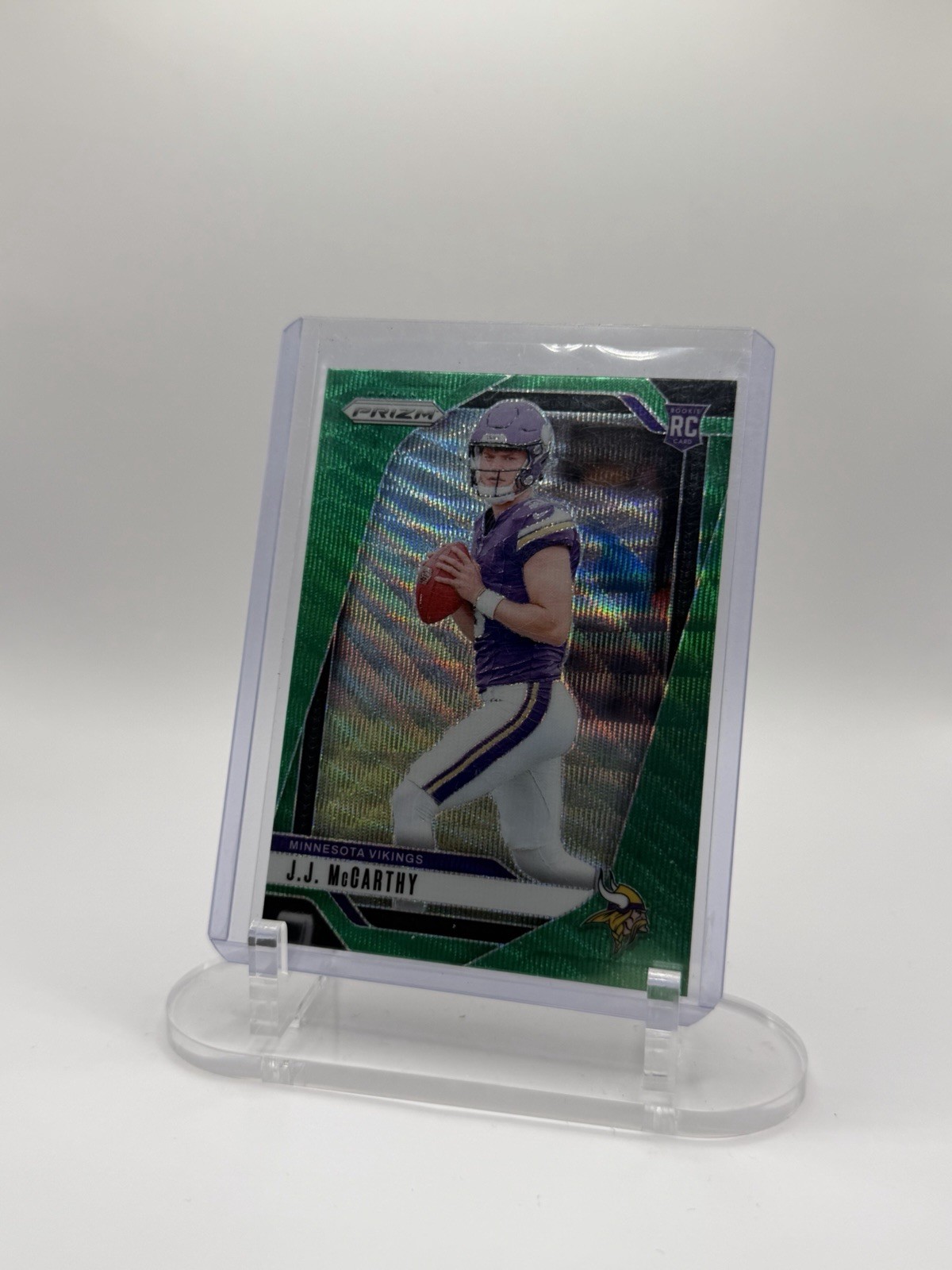 2024 Panini Prizm Green Prizm J.J. McCarthy Vikings Rookie #400