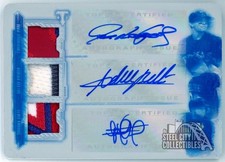 Rodriguez, Beltre, Andrus 2020 Topps Triple Threads Plate Patch Auto Card 1/1