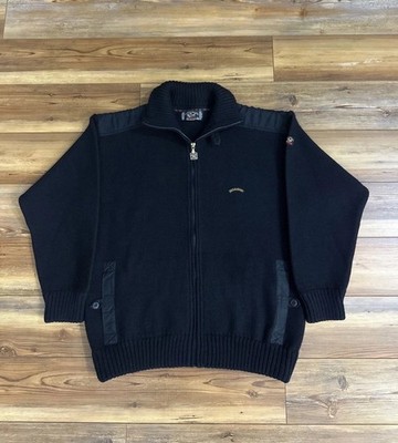 Paul & Shark Yachting Bomber Jacket Navy Blue Heavy Knit Full Zip Women s Large