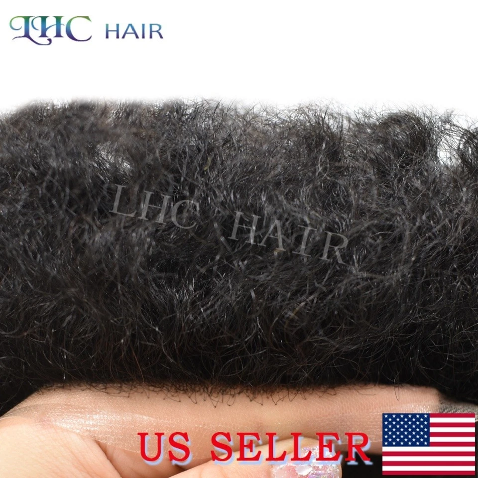 LYRICALHAIR Encaje Frontal Afro Toupee Para Hombres Negros Cabello Humano Unidades Pelo Suave Foto 2 de 4