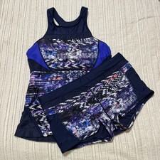 Athleta Bondi Trissential tankini top and matching swim shorts set Size M/L
