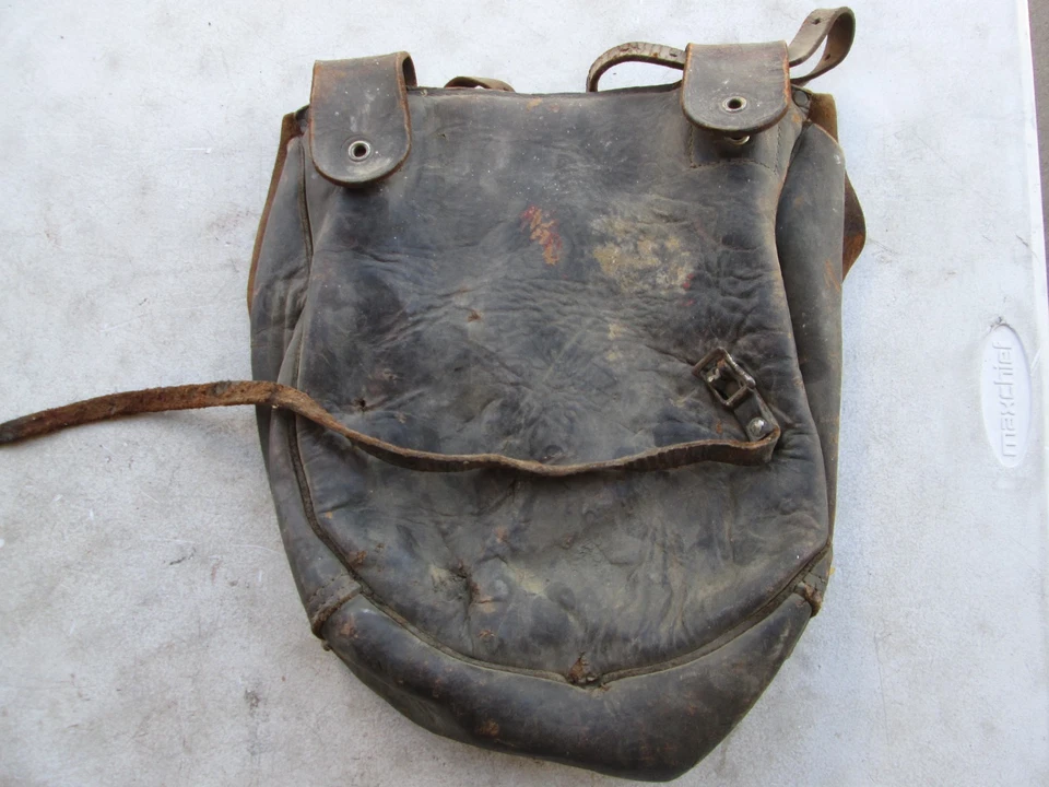 Alforja Harley-Davidson de cuero antigua cabeza plana JD 45 VL UL Foto 4 de 4