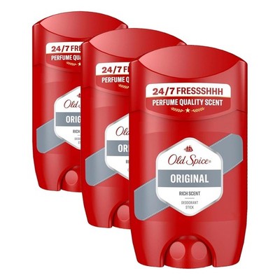 Old Spice Original Deostift für Herren 50 ml, 48 h 50 ml (3er Pack), rot 
