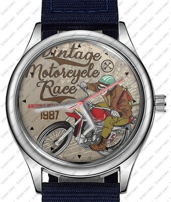 Vintage Motorcycle Race Retro Style Rare Trendy 38mm Face Wrist Watch
