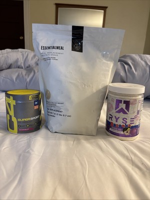 Protein Vanilla, C4 Watermelon 30 Servings, Ryse Bazooka Grape 30 Servings