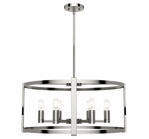 Hunter Fans - Astwood 6-Light Drum Chandelier in Caged Style-26 Inches Wide by - Picture 2 of 4
