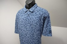 Adidas Golf Polo Dark Blue Camo Short Sleeve Athletic Golf Shirt Mens Sz 2XL XXL