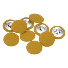 10pcs Fabric Cloth Covered Button 25mm Round Holes Sewing Buttons, Yellow