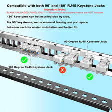 19  1U Shielded Blank Patch Panel 24-Port Rack Mount Keystone Cat6/Cat6A HDMI