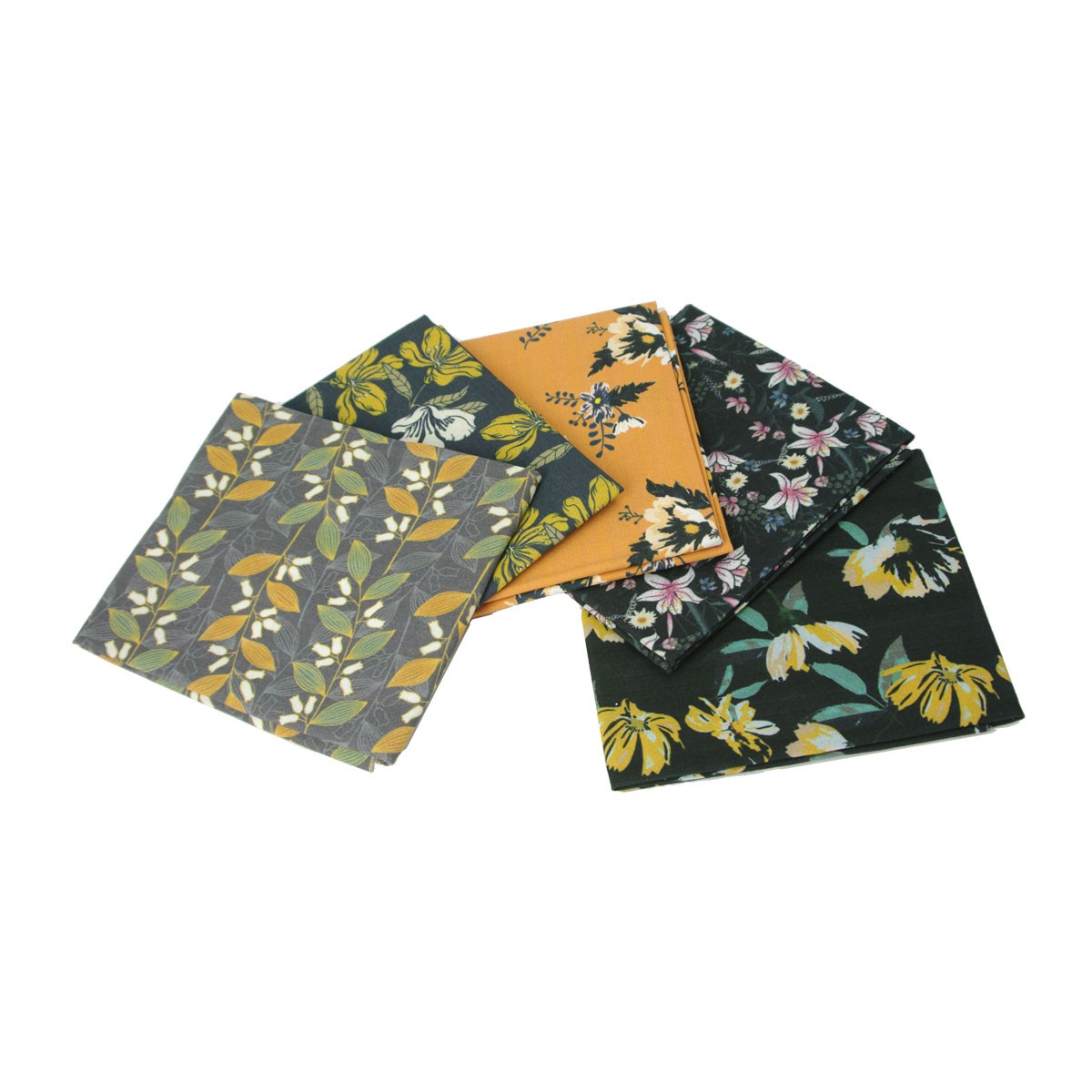 Autumn Blooms Themed Pack of 5 Cotton Fat Quarters - Sewing Online FA218