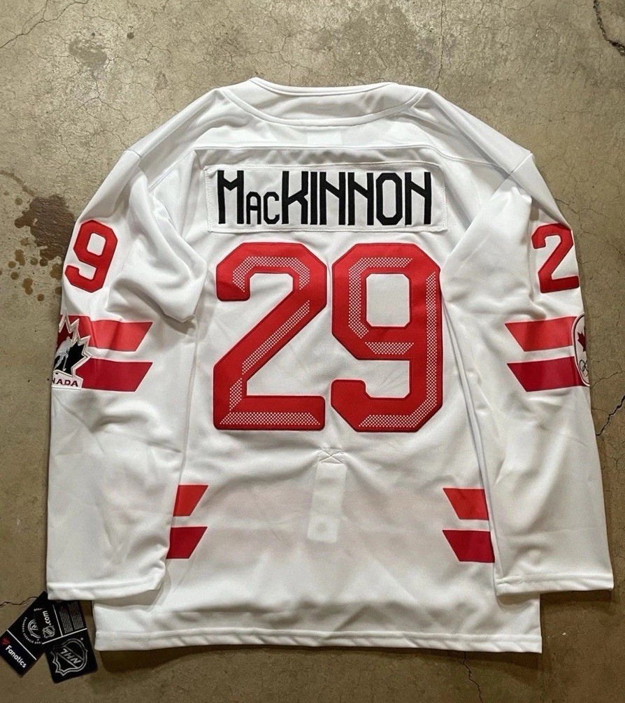 Nathan Mackinnon Team Canada 2026 Olympic White Jersey Mens Size XL NEW