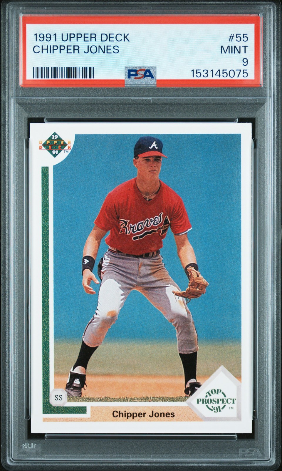 1991 UD #55 CHIPPER JONES ROOKIE RC PSA 9
