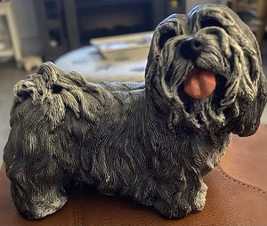 1987 Maltese Stone Resin Statue "Whiskers" by Martha Carey STO-256