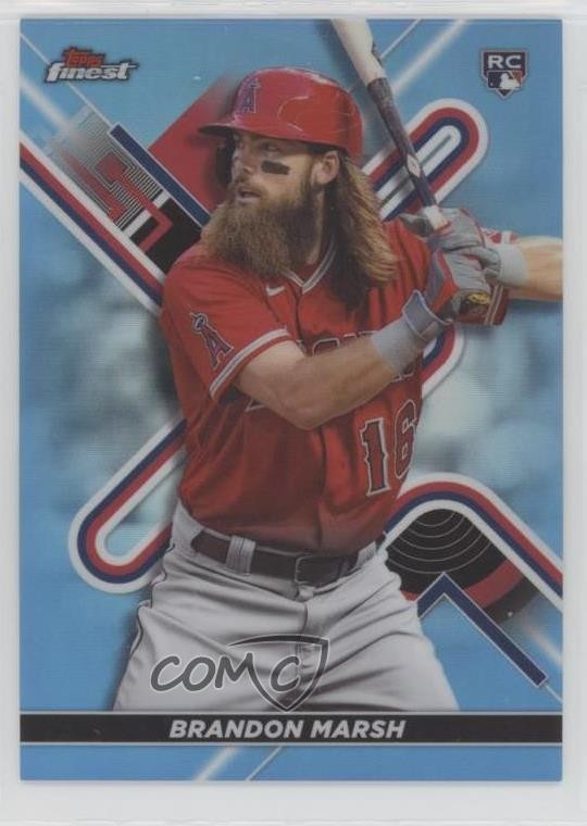 2022 Topps Finest Sky Blue Refractor 241/300 Brandon Marsh #11 5h8