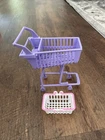 Vintage Barbie So Much to Do Supermarket Shopping Cart And Basket Waffles 6.5"