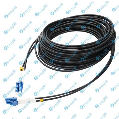 30M Black Armored Fiber Cable Duplex Fiber Optic Patch Cord LC-LC UPC SM 9/125